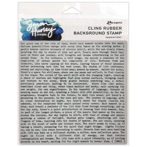 Simon Hurley create. Background Stamp 6"X6" Typewriter