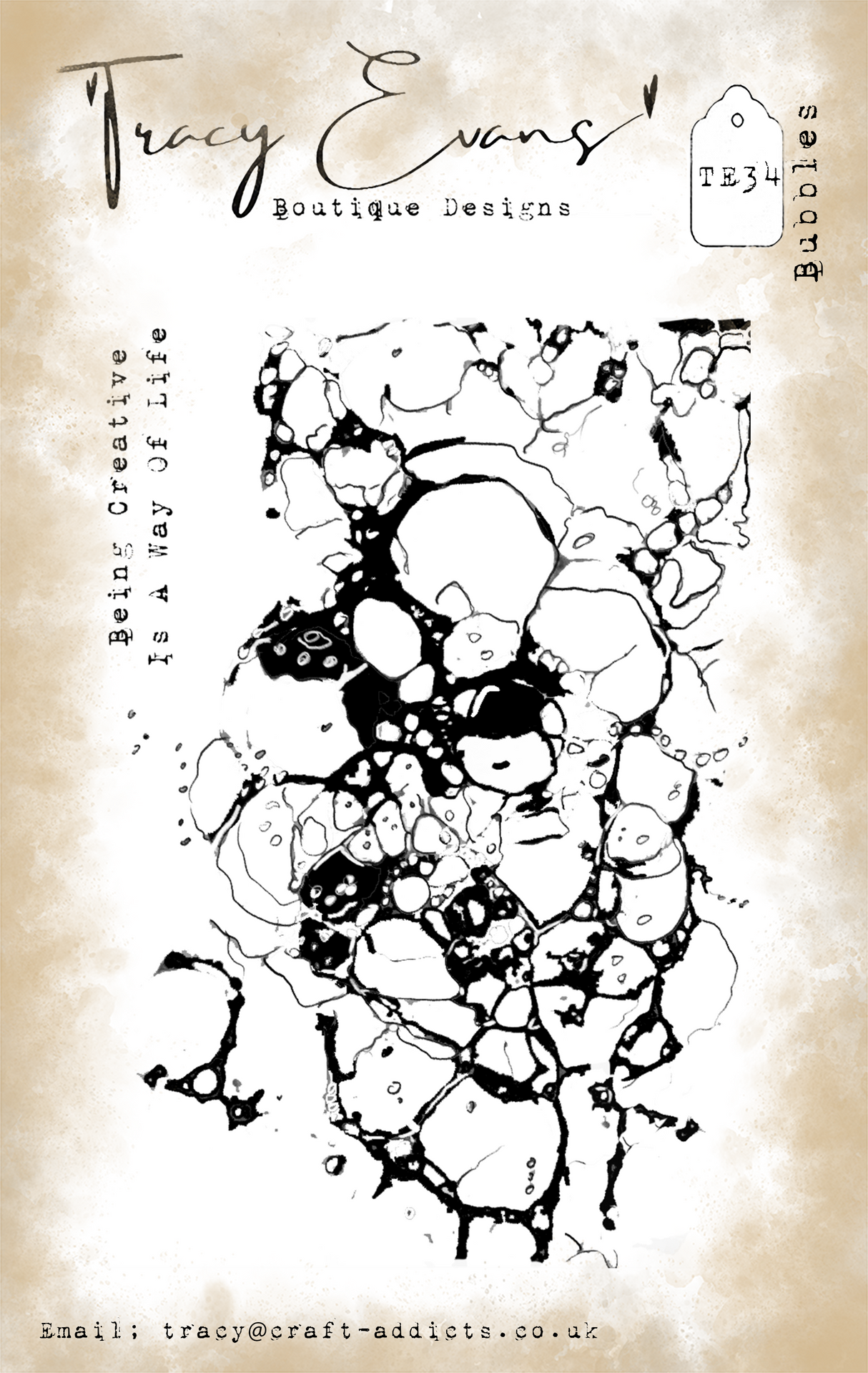 Tracy Evans - Bubbles (A7 Stamp) (TE034)