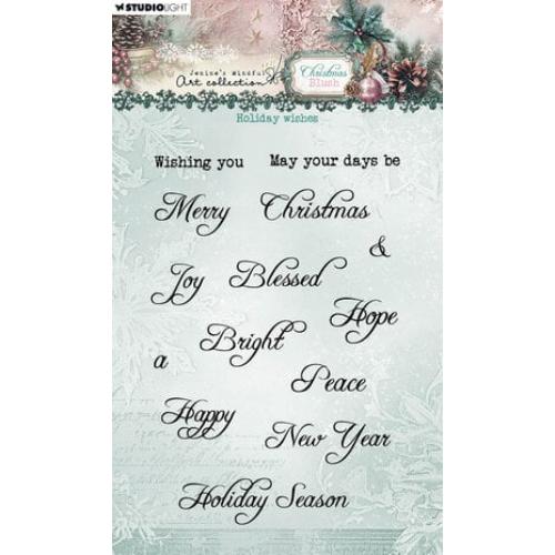 Studio Light Christmas Blush Clear Stamp Holiday Wishes (JMA-CB-STAMP884)