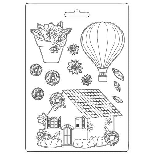Stamperia -  Soft Mould A5 - Create Happiness Welcome Home, House