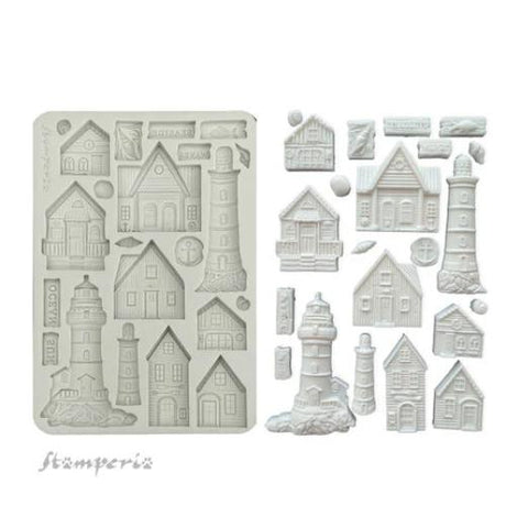 Stamperia Silent Sea A5 Silicon Mould Houses and Lighthouse (KACMA577)