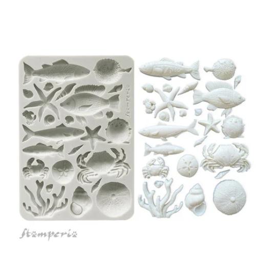 Stamperia Silent Sea A5 Silicon Mould Shells and Fish (KACMA578)