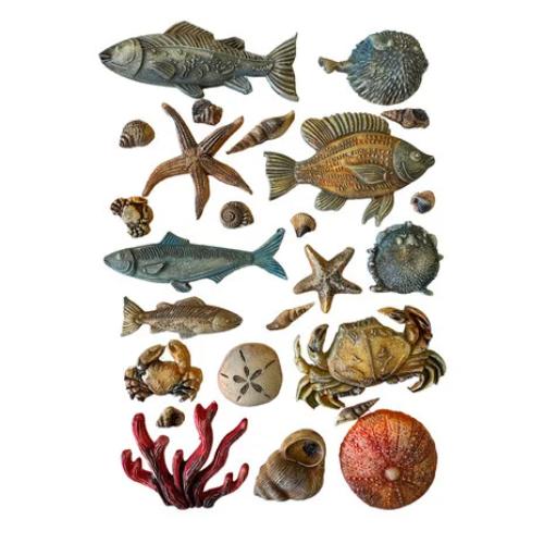 Stamperia Silent Sea A5 Silicon Mould Shells and Fish (KACMA578)