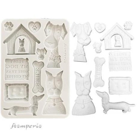Stamperia Furry Friends A5 Silicon Mould I Love My Dog (KACMA590)