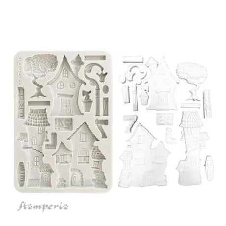 Stamperia Furry Friends A5 Silicon Mould Houses (KACMA592)