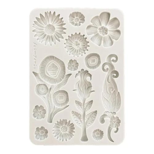 Stamperia Furry Friends A5 Silicon Mould Flowers (KACMA593)
