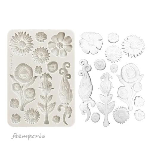 Stamperia Furry Friends A5 Silicon Mould Flowers (KACMA593)