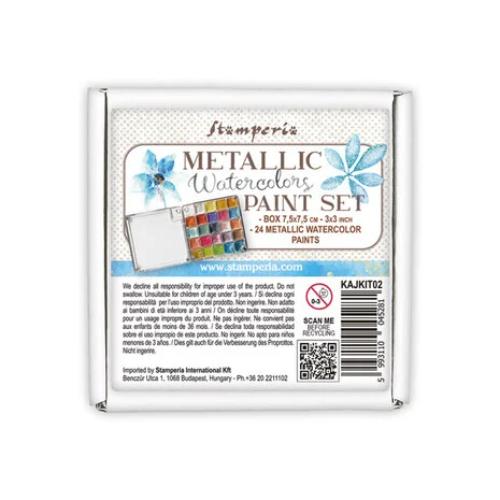 Stamperia Watercolors Metallic Paint Set (24pcs) (KAJKIT02)