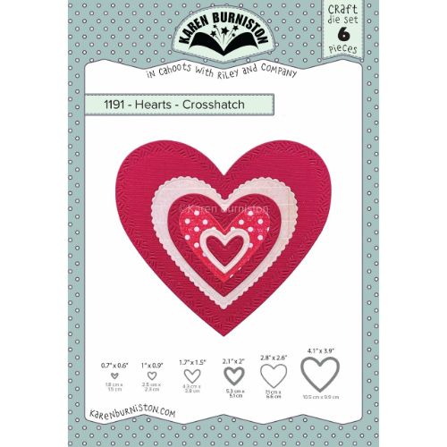 Karen Burniston - Hearts - Crosshatch