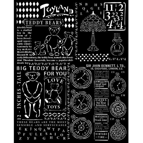 Stamperia Brocante Antiques Thick Stencil 20x25cm Teddy Bear