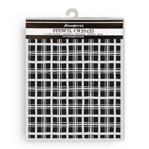 Stamperia Whispering Woods Thick Stencil 20x25cm Tartan Pattern (KSTD186)