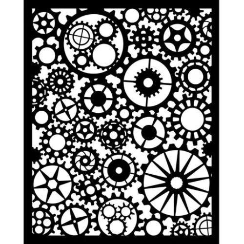 Stamperia Voyages Fantastiques Thick Stencil 20x25cm Gears Pattern (KSTD188)