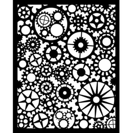 Stamperia Voyages Fantastiques Thick Stencil 20x25cm Gears Pattern (KSTD188)