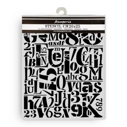 Stamperia Furry Friends Thick Stencil 20x25cm Numbers and Letters Pattern (KSTD189)