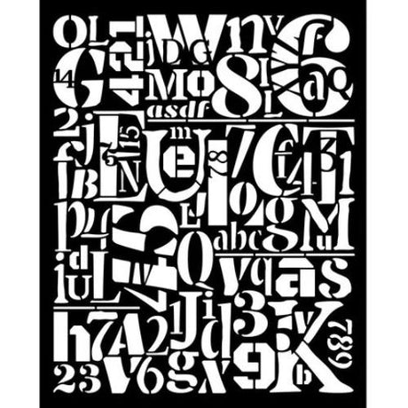Stamperia Furry Friends Thick Stencil 20x25cm Numbers and Letters Pattern (KSTD189)