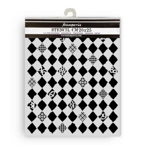 Stamperia Furry Friends Thick Stencil 20x25cm Rhombus Pattern (KSTD190)