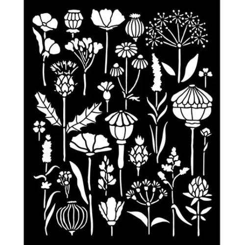Stamperia Herbarium Silvae Thick Stencil 20x25cm Herbarium (KSTD193)