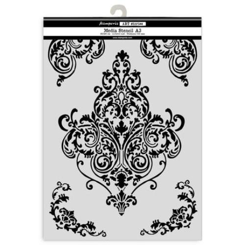 Stamperia Art Stories A3 Big Stencil Frieze and Corners (KSTDA3001) - Postage as per Actual