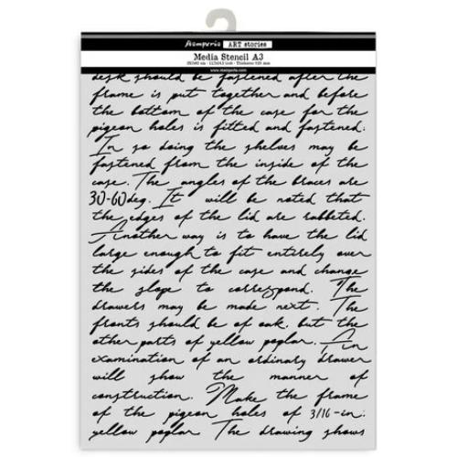 Stamperia Art Stories A3 Big Stencil Writings (KSTDA3005) - Postage as per Actual