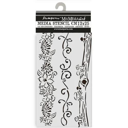 Stamperia Hidden Grove Thick Stencil 12x25cm 3 Borders (KSTDL114)