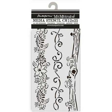 Stamperia Hidden Grove Thick Stencil 12x25cm 3 Borders (KSTDL114)