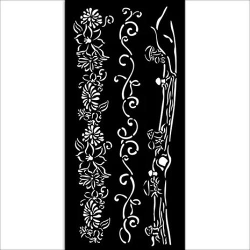 Stamperia Hidden Grove Thick Stencil 12x25cm 3 Borders (KSTDL114)