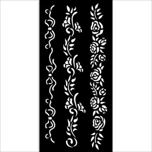 Stamperia Timeless Thick Stencil 12x25cm 3 Borders (KSTDL118)