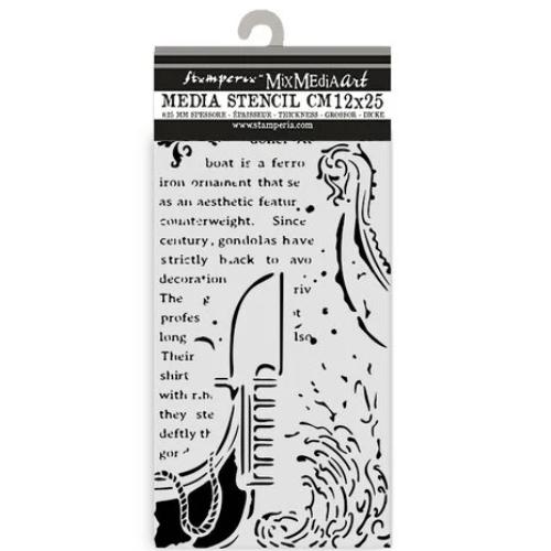 Stamperia Venice City of Art Thick Stencil 12x25cm Gondola (KSTDL120)