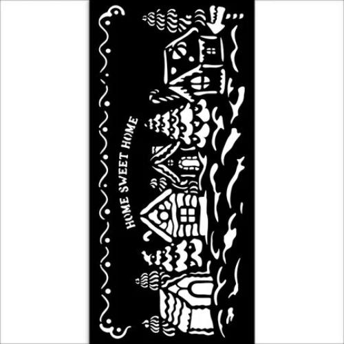 Stamperia Candy Christmas Thick Stencil 12x25cm Village (KSTDL123)