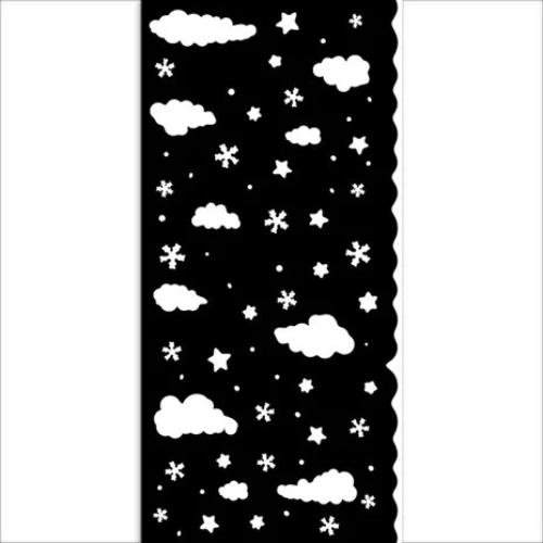 Stamperia Candy Christmas Thick Stencil 12x25cm Clouds (KSTDL124)