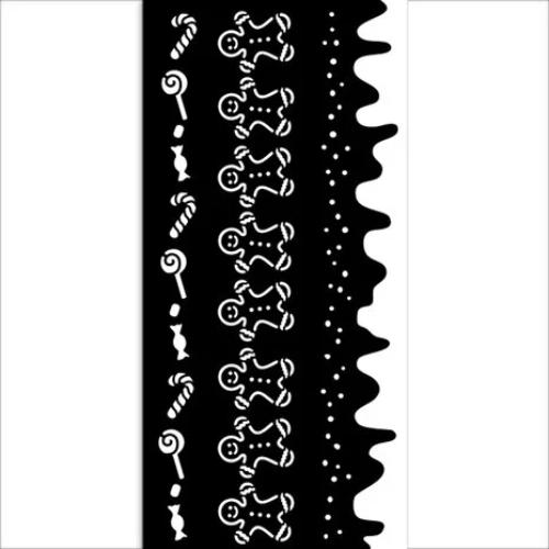 Stamperia Candy Christmas Thick Stencil 12x25cm Stripes (KSTDL125)