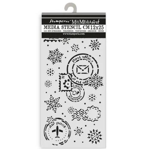 Stamperia Gear up for Christmas Thick Stencil 12x25cm Snowflakes (KSTDL141)