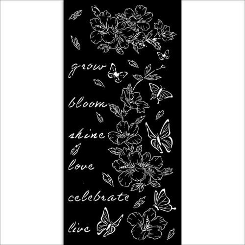 Stamperia Create Happiness Secret Diary Thick Stencil 12x25cm Flowers and Butterfly (KSTDL94)