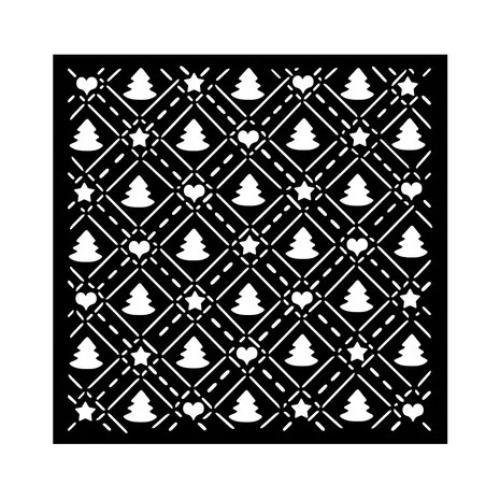 Stamperia Candy Christmas Thick Stencil 18x18cm Tree Pattern (KSTDQ123)