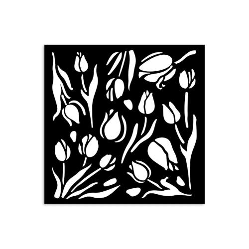 Stamperia Art of Travelling Thick Stencil 12x12cm Tulips (KSTDS02)