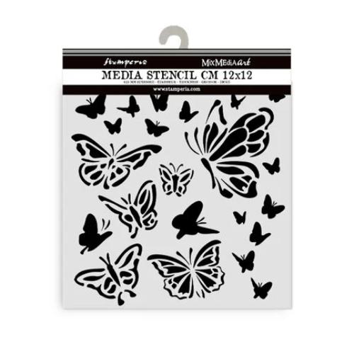 Stamperia House of Roses Thick Stencil 12x12cm Papillon (KSTDS34)