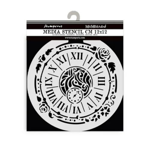 Stamperia House of Roses Thick Stencil 12x12cm Clock (KSTDS35)