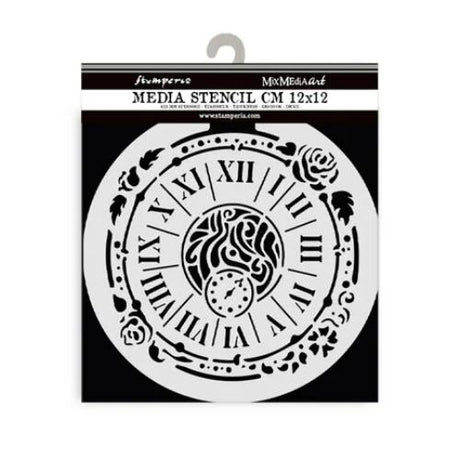 Stamperia House of Roses Thick Stencil 12x12cm Clock (KSTDS35)
