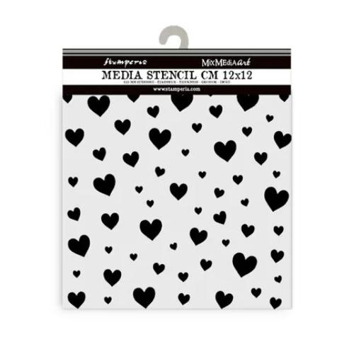 Stamperia Timeless Thick Stencil 12x12cm Hearts (KSTDS42)