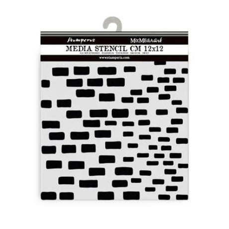 Stamperia Silent Sea Village Thick Stencil 12x12cm Bricks Pattern (KSTDS44)