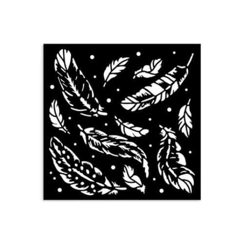 Stamperia Herbarium Silvae Thick Stencil 12x12cm Feather Pattern (KSTDS67)