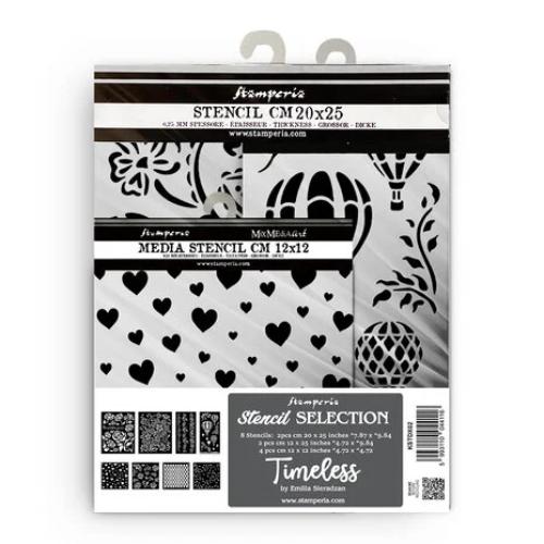 Stamperia Timeless Thick Stencil Selection (8pcs) (KSTDX02)