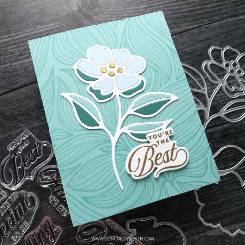 Concord & 9th - Long Line Leaves Background Stamp (6 x 6)