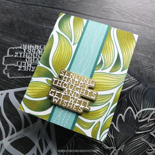 Concord & 9th - Long Line Leaves Background Stamp (6 x 6)