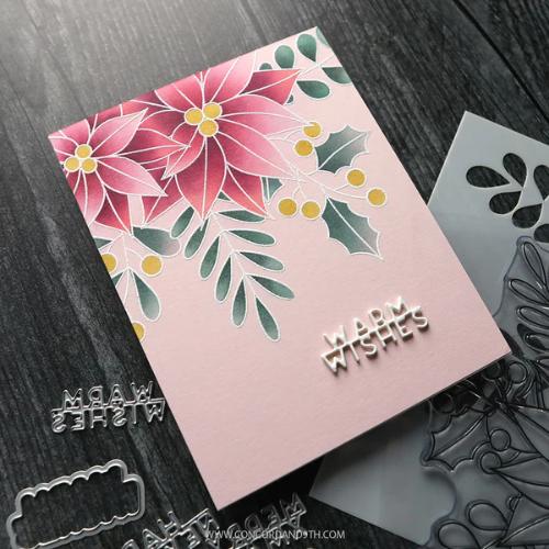 Concord & 9th - Winter Greenery Background Stamp (6 x 6), Stencil Pack (5 qty; 6 x 6) and Die Bundle - Postage as per Actual