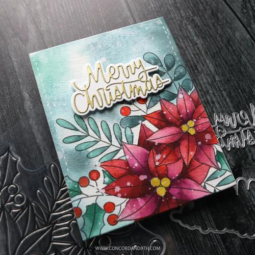 Concord & 9th - Winter Greenery Background Stamp (6 x 6), Stencil Pack (5 qty; 6 x 6) and Die Bundle - Postage as per Actual