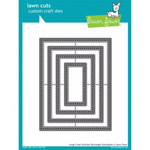 Lawn Fawn - Large cross-stitched rectangle stackables - Krafters Cart