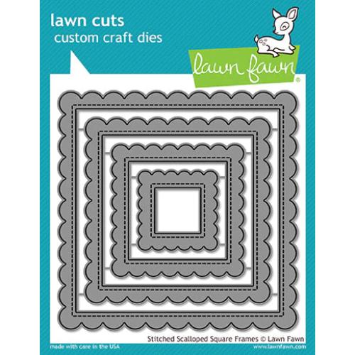 Lawn Fawn - Lawn Cuts - Stitched Scalloped Square Frames Dies