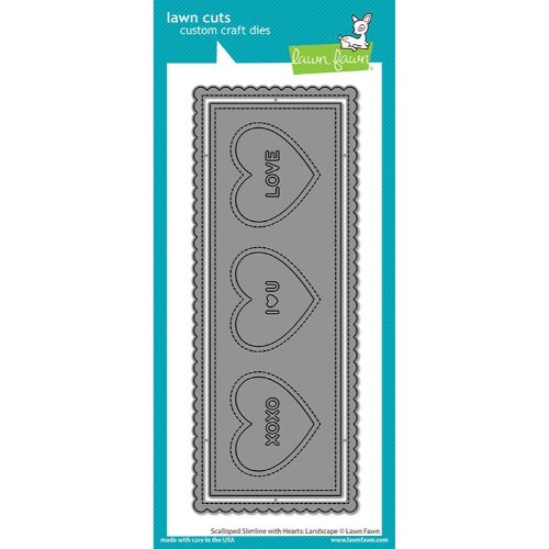 Lawn Fawn - Scalloped Slimline with Hearts: Landscape Dies