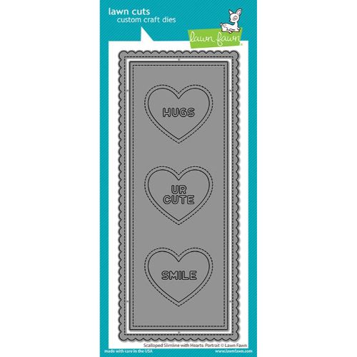 Lawn Fawn - Scalloped Slimline with Hearts: Portrait Dies